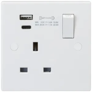 13A 1G DP Switched Socket with Dual USB A+C (20V D
