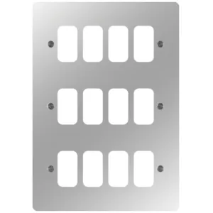 GRID FRONT PLATE 3 X 4 POLISHED STEEL