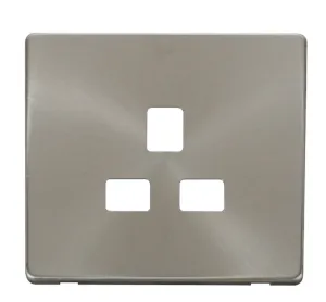 1 Gang 13A Socket Cover Plate - Brushed Stainless