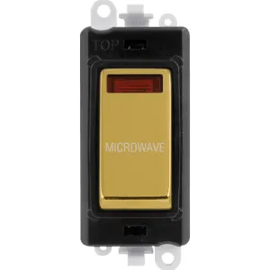 20AX Double Pole Switch With Neon Module - Black -