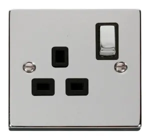 1 Gang 13A DP 'Ingot' Switched Socket Outlet - Bla