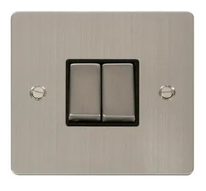 Ingot 10AX 2 Gang 2 Way Switch  - Black