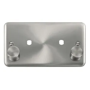 2 Gang Dimmer Plate & Knobs (1630W Max) - 2 Apertu