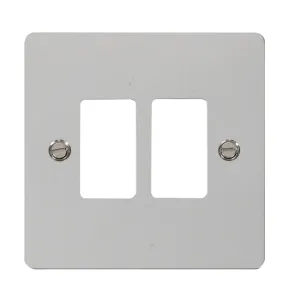 2 Gang GridPro Frontplate - Polished Chrome
