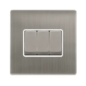 10AX INGOT 3 GANG 2 WAY SWITCH - STAINLESS STEEL C