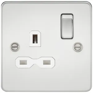 13A 1G DP Switched Socket - Polished Chrome with W