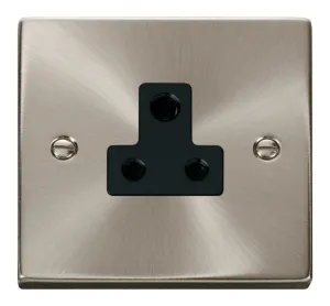 5A Round Pin Socket Outlet - Black