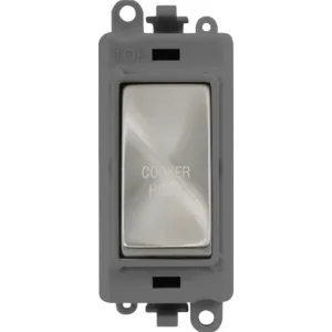 20AX Double Pole Switch Module - Grey - Satin Chro