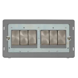 10AX Ingot 6 Gang 2 Way Plate Switch Insert