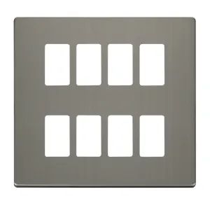8 Gang GridPro Frontplate - Stainless Steel