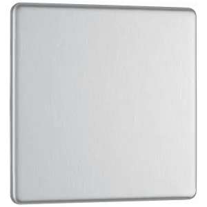 SCREWLESS FLATPLATE BRUSHED STEEL SINGLE BLANK PLA