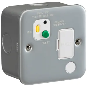 13A RCD Fused Spur Unit (Type A) - 30mA - Powder-c
