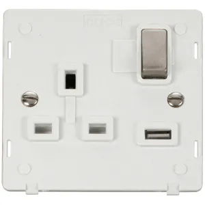 13A 1G Ingot Switched Socket With 2.1A USB Outlet