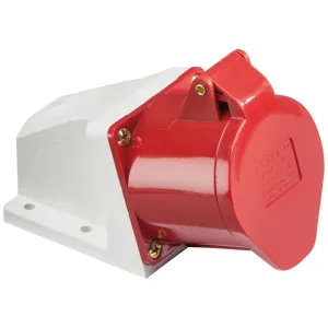 415V IP44 32A Angled Surface Mount Socket 3P+N+E