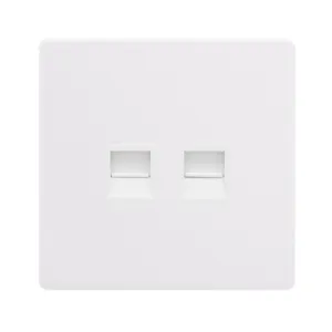 TWIN TELEPHONE SECONDARY OUTLET - POLAR WHITE COVE