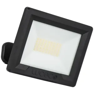 30W FLOODLIGHT WITH BALL JOINT 1M CABLE - BLACK