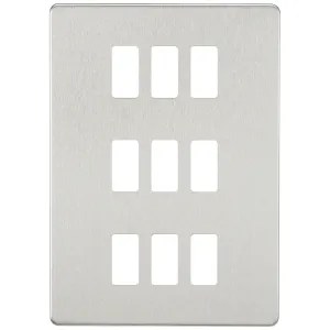 Screwless 9G grid faceplate - brushed chrome