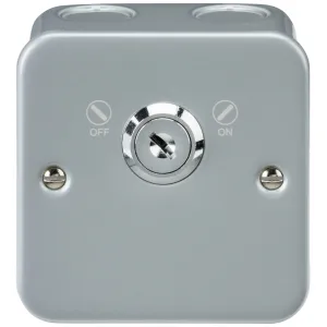 20A DP Lockable Switch - Powder-coated Silver/Grey