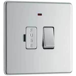 SCREWLESS FLATPLATE POLISHED CHROME SWITCHED 13A F