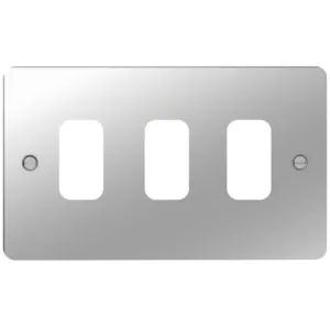 GRID FRONT PLATE 1 X 3 POLISHED STEEL