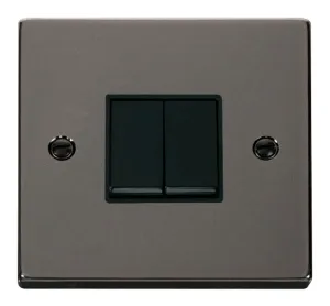 2 Gang 2 Way 10AX Switch - Black