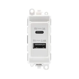 GRIDPRO DUAL USB CHARGING MODULE - 2.4A TYPE A & 3