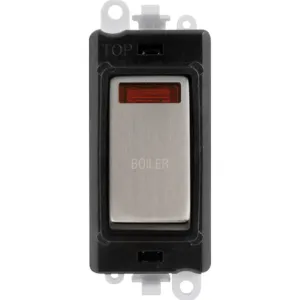 20AX Double Pole Switch With Neon Module - Black -