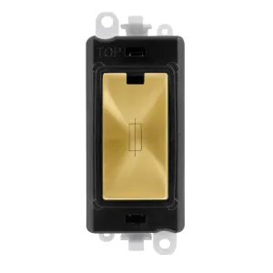 13A Fused Module - Black - Satin Brass