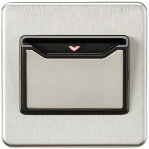 32A 1G Key Card Switch - Brushed Chrome