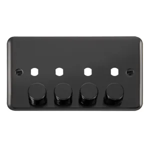 DPBN 4 GANG DOUBLE DIMMER PLATE & KNOBS