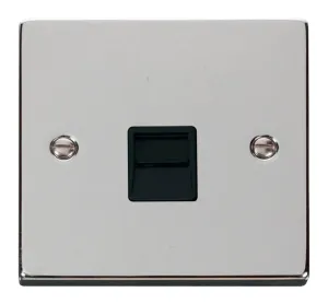 Single Telephone Socket Outlet Secondary - Black