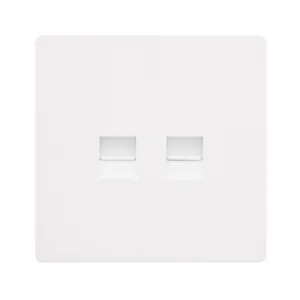 TWIN TELEPHONE MASTER OUTLET - METAL WHITE COVER P