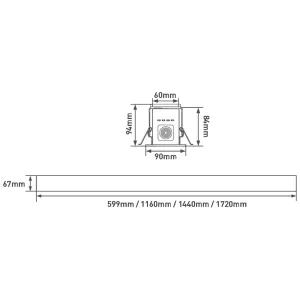 Luminaire, Contour Recessed c/w Dim Drvr, & Opal Diffuser 4000K