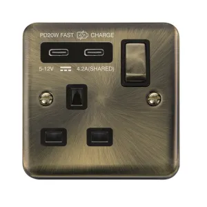 DECO+ 'INGOT' 13A 1 GANG SWITCHED SAFETY SHUTTER S