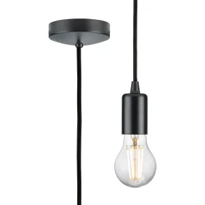 1.8m E27 Contemporary Pendant Set - Anthracite