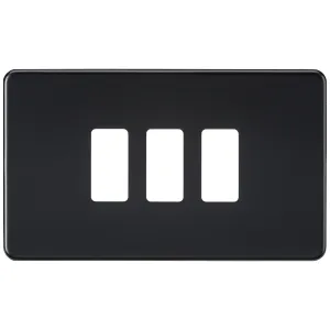 Screwless 3G grid faceplate - matt black