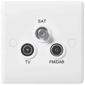 WHITE NEXUS MOULDED SINGLE SOCKET FOR TV, FM AND S