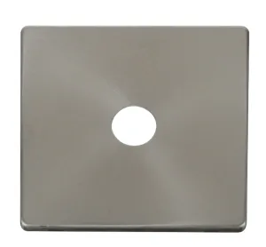Single Coaxial Socket Cover Plate - Brushed Stainl