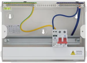 METAL CONSUMER UNIT 12 MOD 9 WAY UNPOPULATED WITH