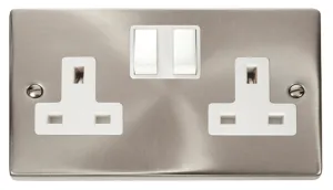 2 Gang 13A DP Switched Socket Outlet - White