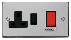 Deco - 50A Cooker Control Unit - Red/Black Rockers