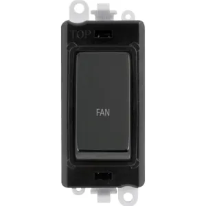 20AX Double Pole Switch Module - Black - Black Nic
