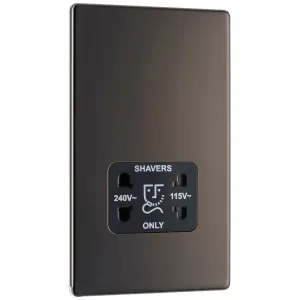 SCREWLESS FLATPLATE BLACK NICKEL DUAL VOLTAGE SHAV