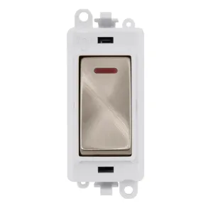 20AX Double Pole Switch With LED Module - Polar Wh