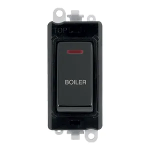 20AX Double Pole Switch With LED Module - Black -