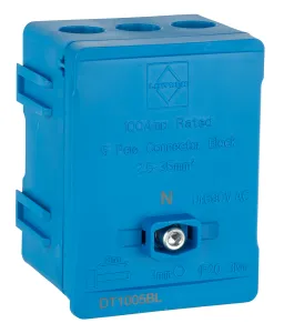 LEWDEN DISTRIBUTION TERMINAL 100A 5 WAY BLUE