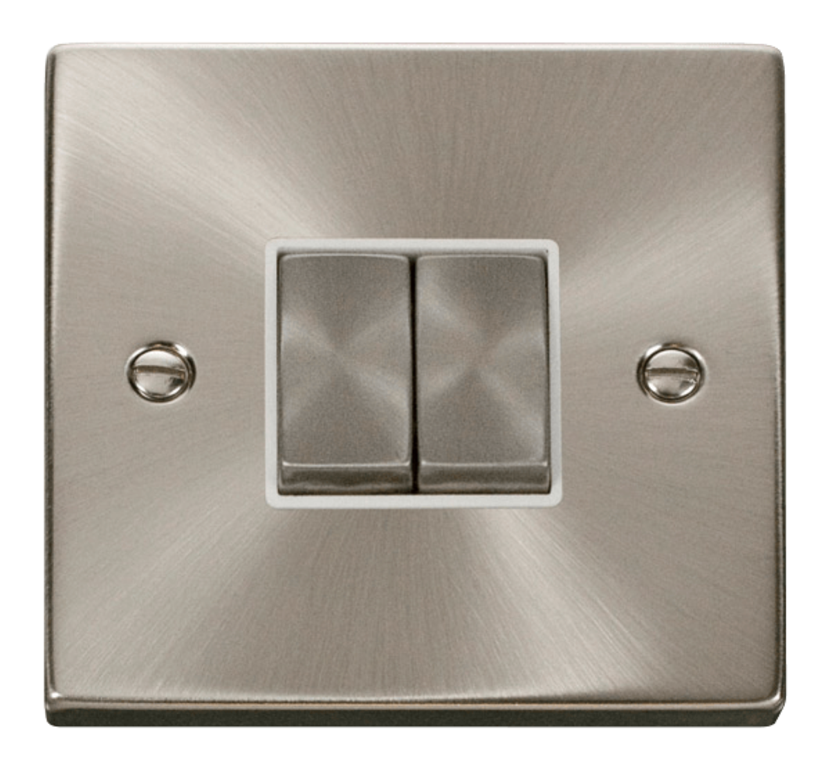 2 Gang 2 Way 'Ingot' 10AX Switch - White