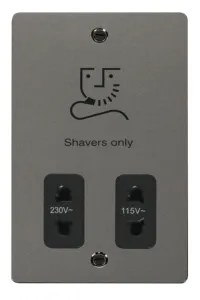 115/230V Shaver Socket Outlet - Black