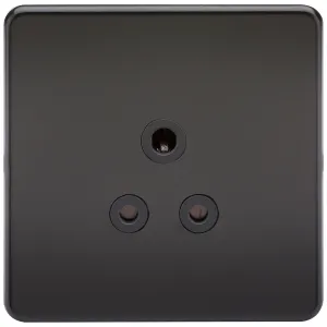 5A Unswitched Socket - Matt Black with Black Inser