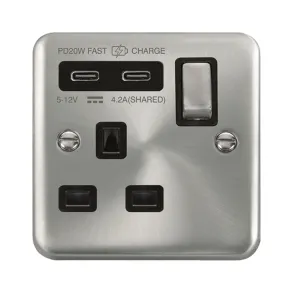 DECO+ 'INGOT' 13A 1 GANG SWITCHED SAFETY SHUTTER S